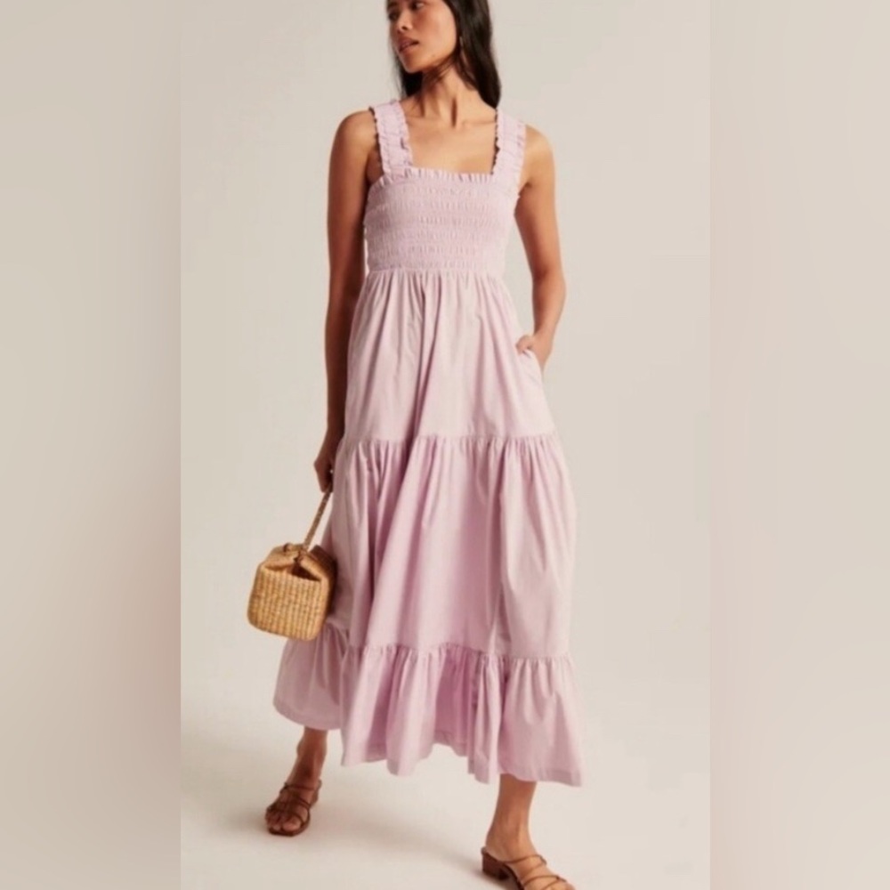 Abercrombie & Fitch Lavender Tiered Maxi Dress
